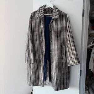Elegant Women's Houndstooth Trench Coat